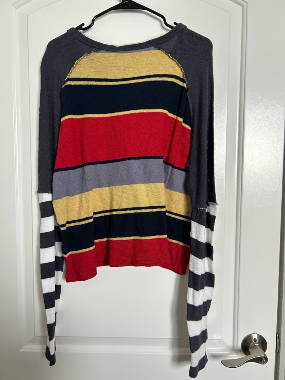 Free people Sunny Side Striped Long Sleeve Tee Size M retro boho chic NWT 70s - Picture 3 of 11